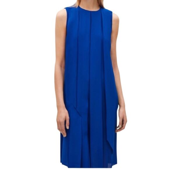 COS Sleeveless Pleat Dress in Royal Blue Size 4 - Picture 3 of 9